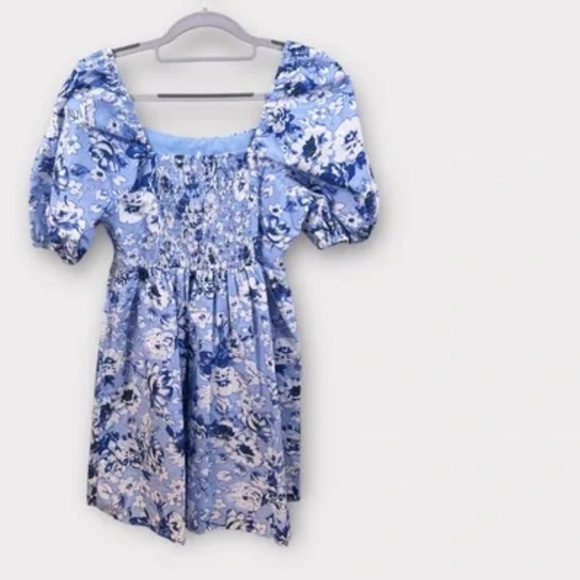 Copper Key Juniors Large MIDI dress Blue White Flowers Spring - Picture 2 of 3